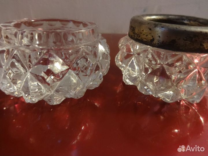 Серебряная солонка с серебряной ложкой