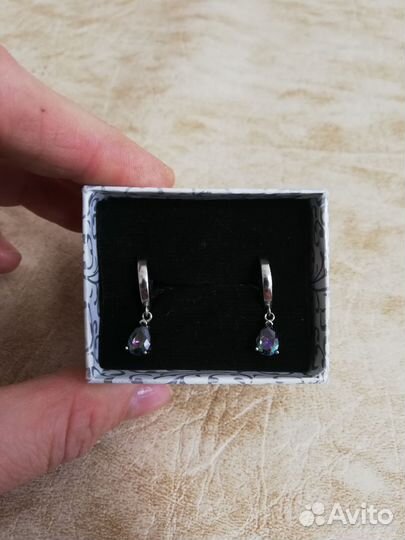 Серьги-кольца (бижутерия с серебряным напылением)