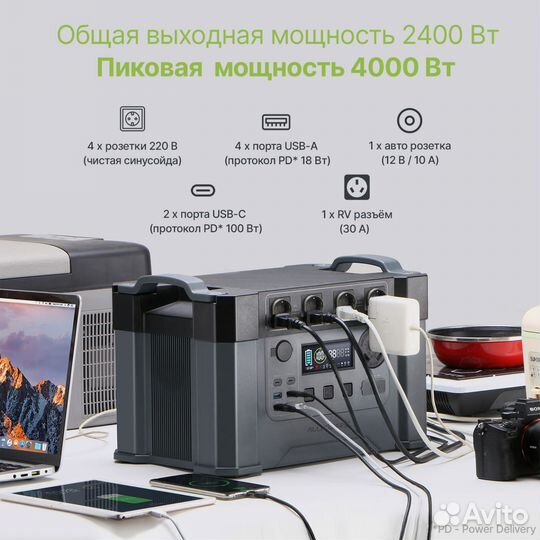 Портативная электростанция allpowers 2400вт