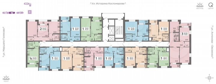 1-к. квартира, 39 м², 21/23 эт.