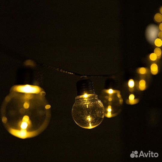 Гирлянда шарики на солнечной батарее, 10 ламп