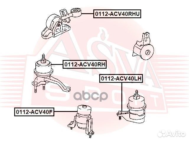 Подушка двигателя лев 0112-ACV40LH 0112ACV4