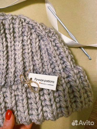 Шапка женская вязаная ручная работа