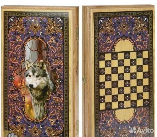 Нарды, Шашки, Наборы 2 в 1 из дерева
