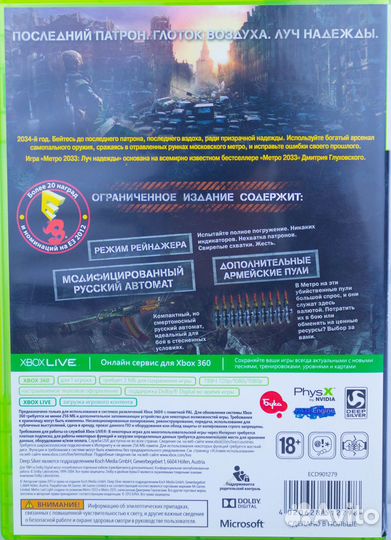 Диск для Xbox 360 Metro Last Light б/у с гарантией