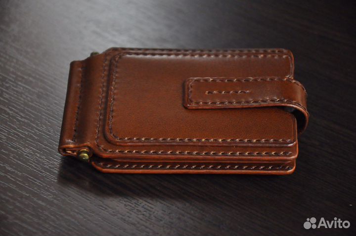 Портмоне зажим купюр кожа