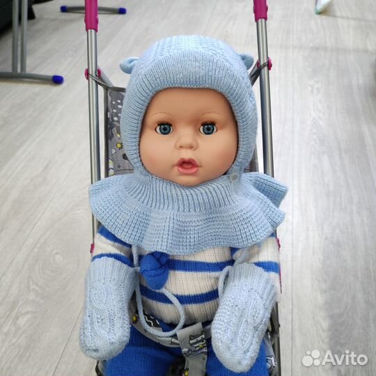 Зимний капор (шапка-шлем) с варежками