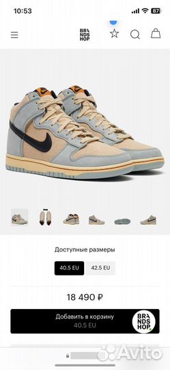 Nike Мужские кроссовки Dunk High Retro SE