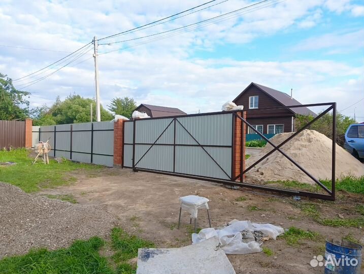 Откатные ворота под ключ с доставкой и установкой
