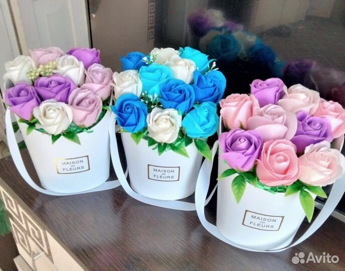 Букет из мыльных роз