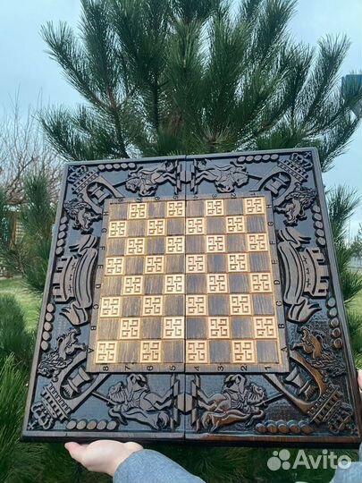 Нарды шахмьы ручной работы из дерево