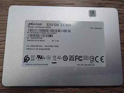 SSD Micron 5210 mtfddak3T8QDE 3.84Tb SATA