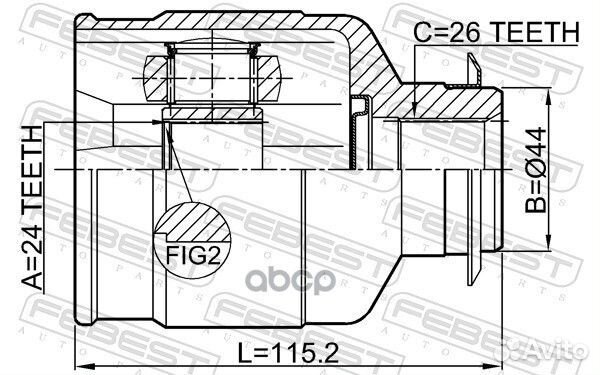 ШРУС внутренний правый 24X44X26 hyundai IX35/TU