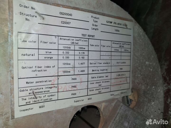 Оптоволоконный кабель 0.8Кн двух волоконный