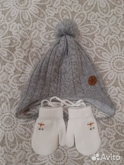 Шапочка демисезонная на малыша 44-46