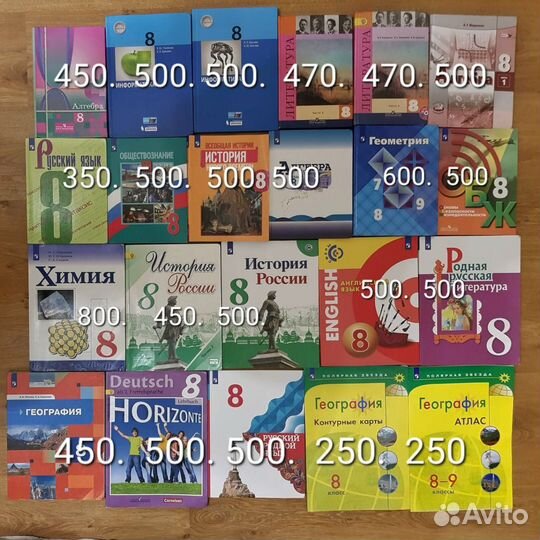 Учебники 8 класс