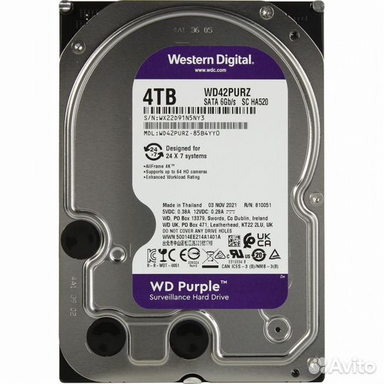 Жесткий диск WD Purple 4TB