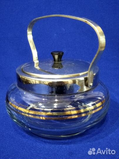 Сахарница СССР. Мельхиор. Позолота