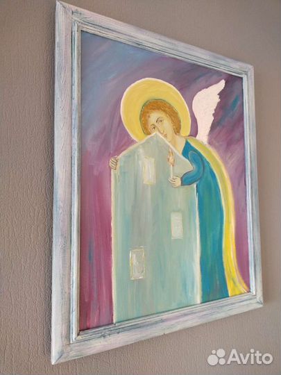 Картина Ангел-Хранитель.Масло,холст.Шедевр