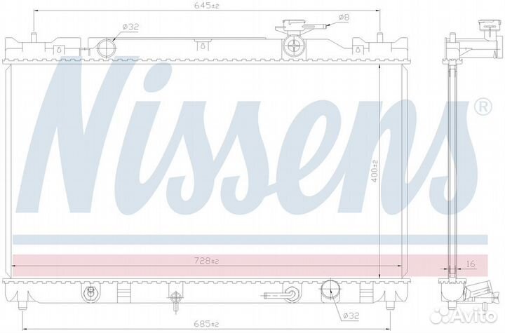 Радиатор охлаждения двс toyota camry (2002) camry