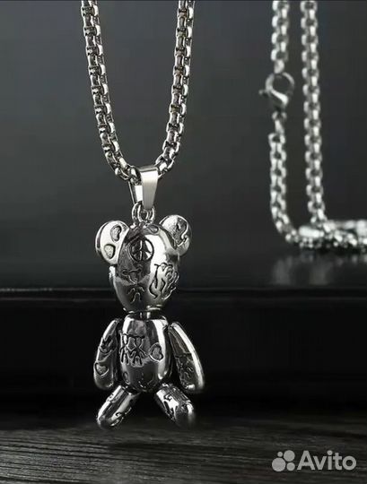 Кулон подвеска на цепочке Мишка подвижный