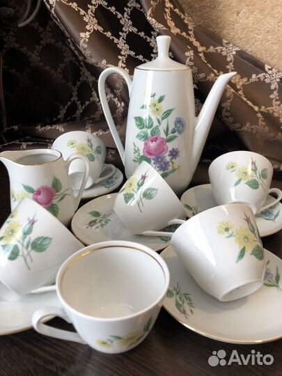 Сервиз кофейный фарфор из ГДР, 1970-х