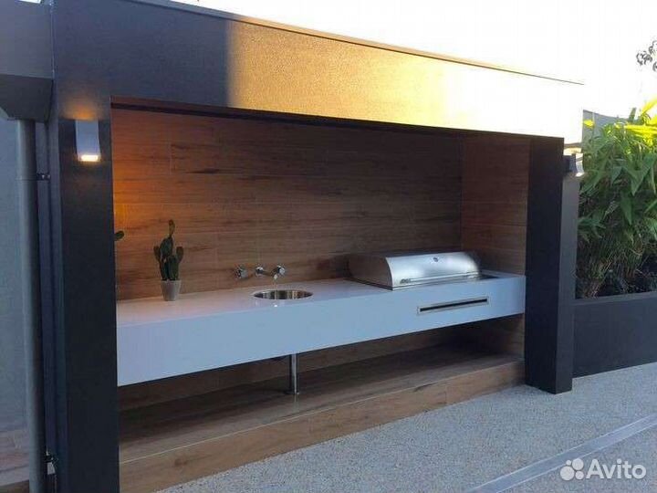 Беседка с мангалом и печкой