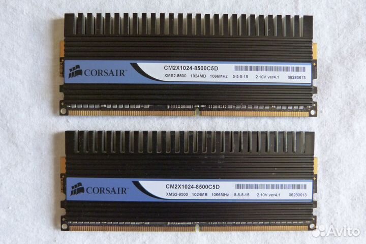 Память DDR2 2Гб OCZ PC2 8000, Corsair xms2 8500