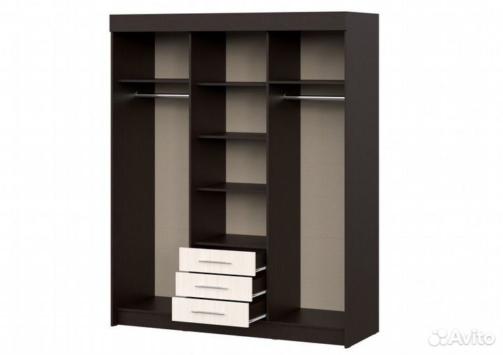 Шкаф купе Фортуна Комби 1,7м