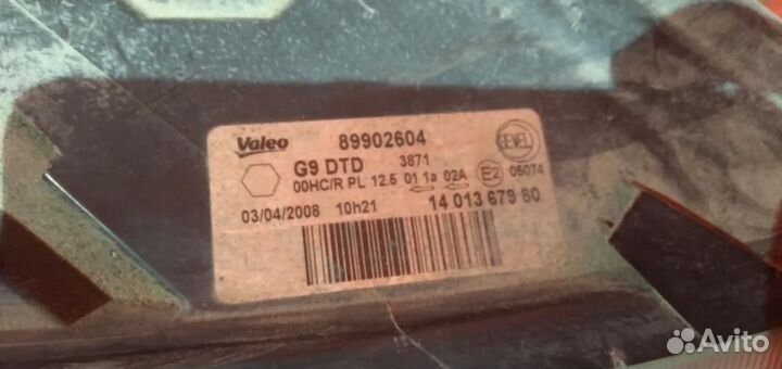 Пежо эксперт фара правая