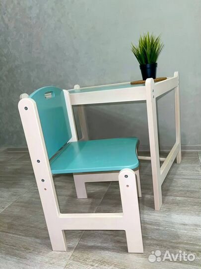 Детский столик и стульчик деревянный (новые)