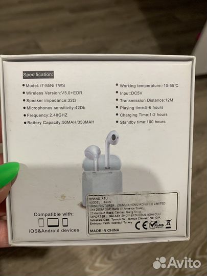 Беспроводные наушники apple airpods