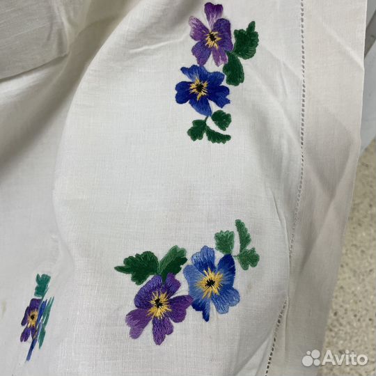 Скатерть подзор старинный ручная работа винтаж