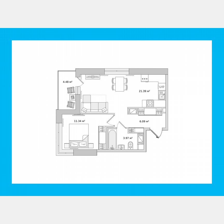 1-к. квартира, 43,5 м², 16/17 эт.