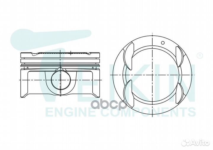 Поршни (к-т 4 шт) hyundai solaris/elantra/I20/I