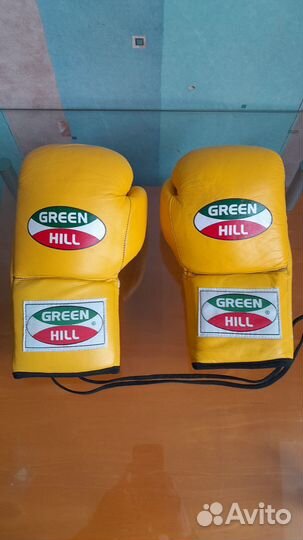 Перчатки боксерские из натуральной кожи Green Hill