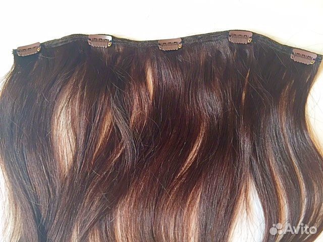Широкая прядь из натуральных волос. цвет разный