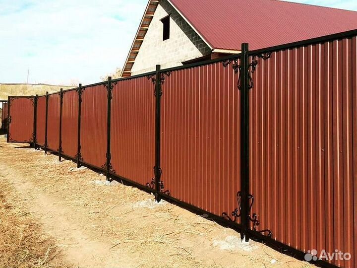 Ворота, заборы из профнастила