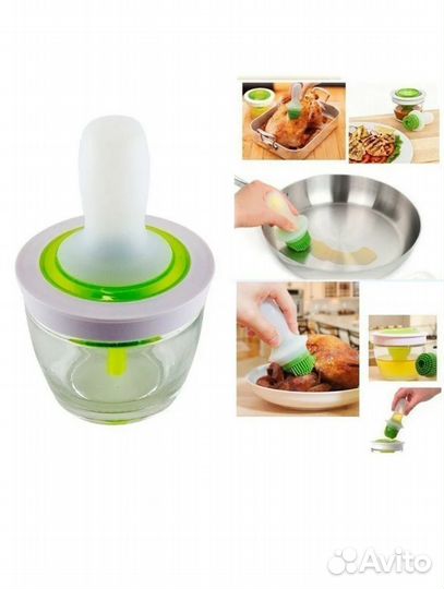 Стеклянная масленка с силиконовой кисточкой