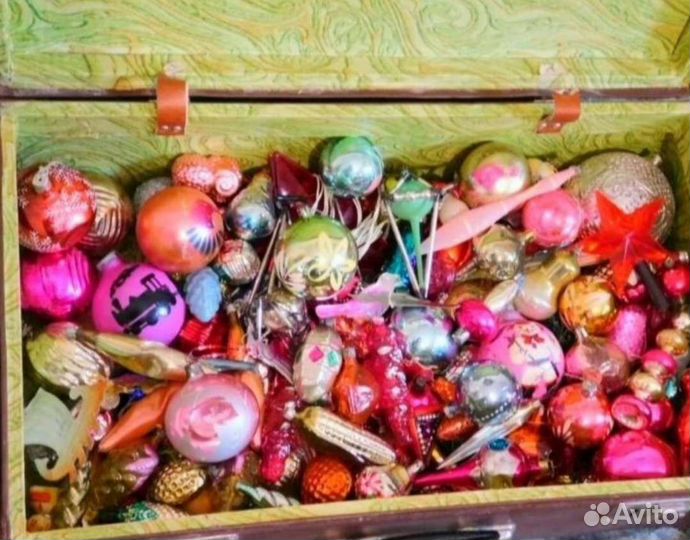 Елочные игрушки стекло СССР ручная работа