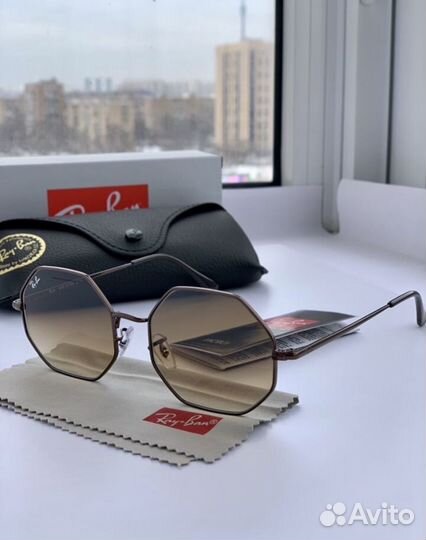 Очки ray ban octagon коричневые