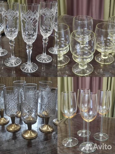 Хрустальные фужеры, рюмки,Калининские бокалы