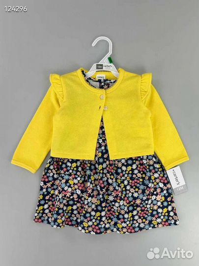 Костюм платье и кофточка для девочки 6 9 12 18 24