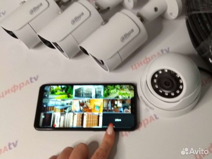 Видеонаблюдение 8 уличных камер. Полный к-т