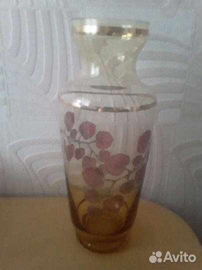 Вазы д/цветов (Богемия, лоз). Посуда СССР