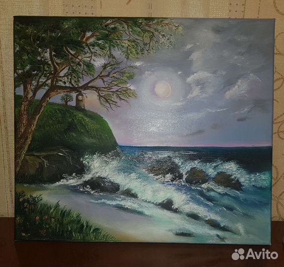 Картина маслом на холсте море