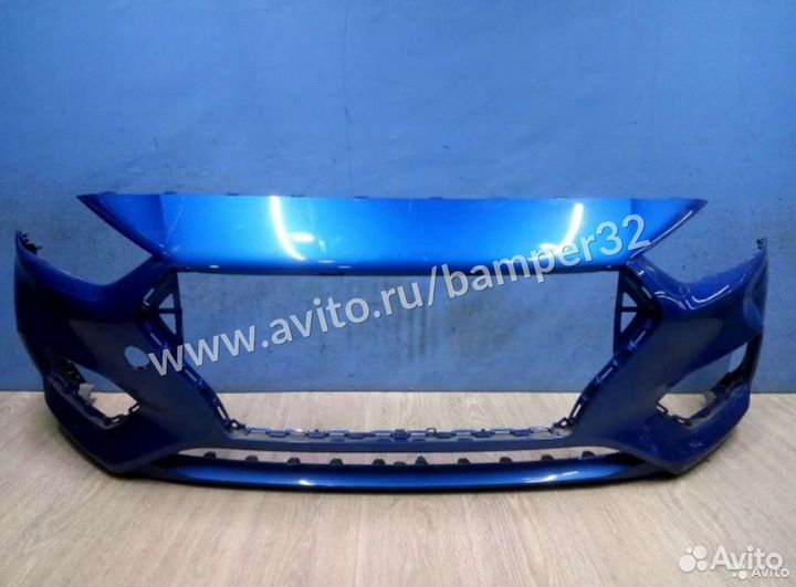 Бампер Solaris 2017 синий передний