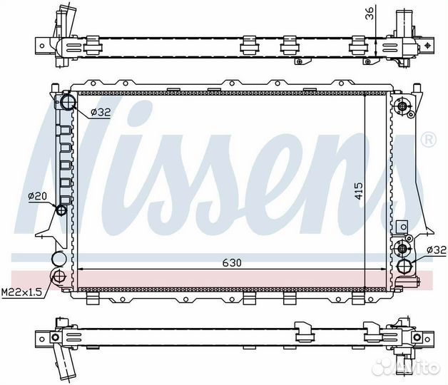 Радиатор охлаждения двс audi 100 C4 (1991) 100 2.8