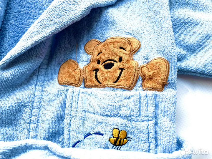 Халат детский maisonette голубой махровый