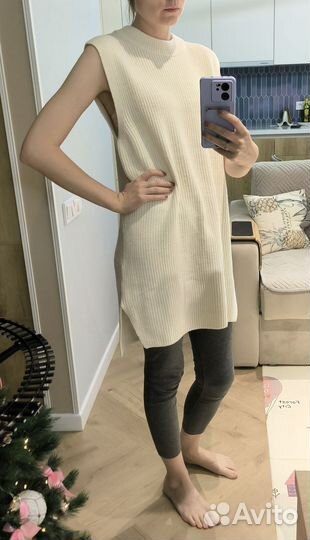 Жилет удлинённый трикотаж h&m 42-44